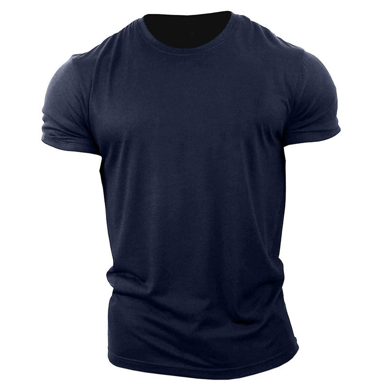 New trend loose running training sports short sleeve letters casual cotton round neck men's fitness T-shirt custom LOGO