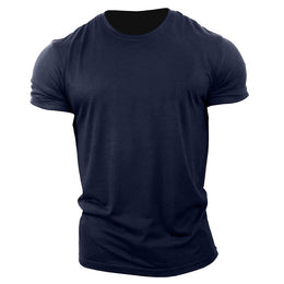 New trend loose running training sports short sleeve letters casual cotton round neck men's fitness T-shirt custom LOGO