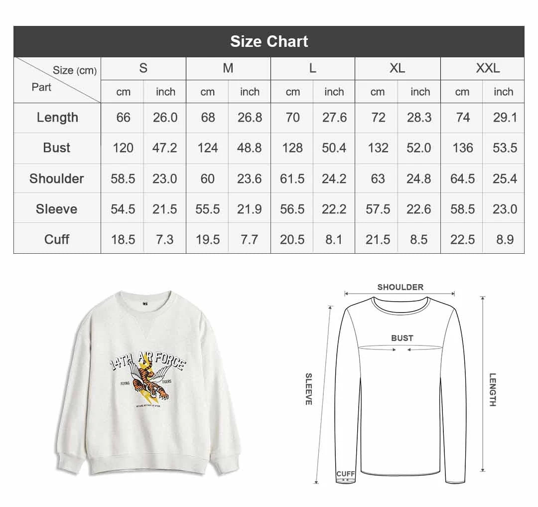Maden Men's Vintage Print Sweatshirt Light Grey Loose Fit Knit Pullover Long Sleeve Round Neck Casual Top for Spring and Autumn