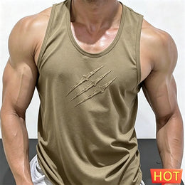 Summer scratch fitness vests men round neck sleeveless T-shirt Hard guy gym tank top men quick-dry men's t-shirts and tank tops