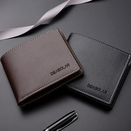 Ultra Thin Mens Wallet Leather Bifold Compact Cash Holder for Men with Coin Pocket