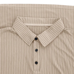 Cross-border Autumn Men's Classic Casual American Lapel Button-up Long-sleeved T-Shirt Elastic Pit Strip Polo Shirt