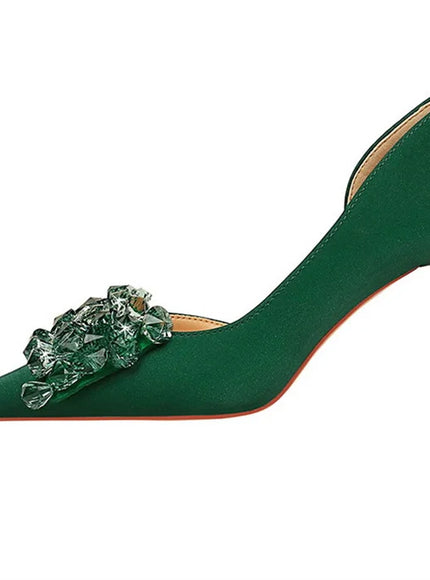 2024 New Rhinestone Women Pumps Bow knot Retro
