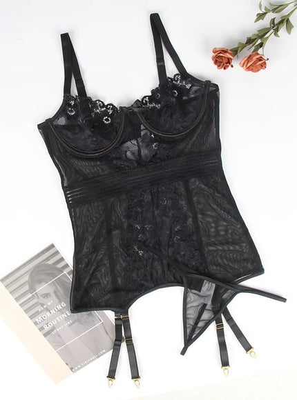 Plus Size sexy women lingerie sets pajama sets with G-String for woman young ladies from M-5XL