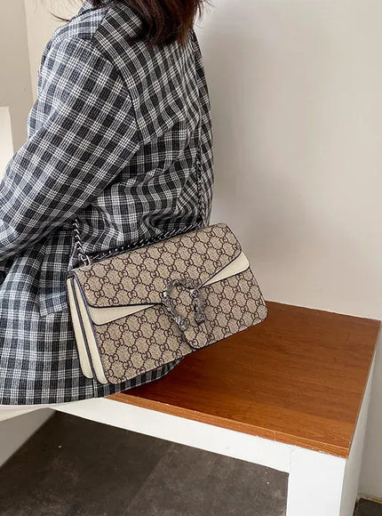 Dionysus Women's Print Shoulder Slung Bags Chain Bag