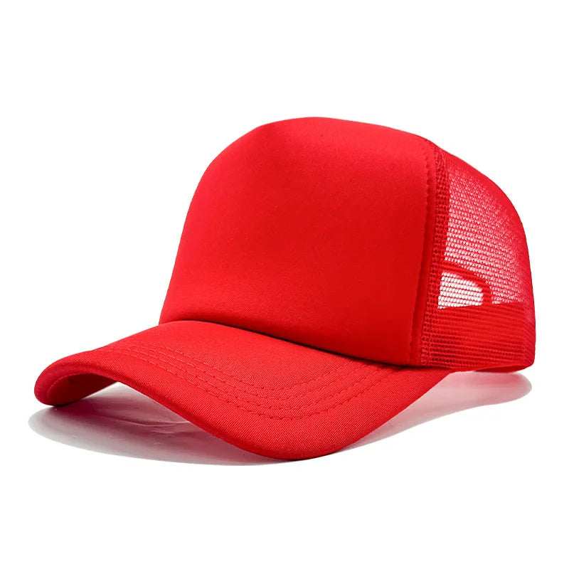 Customized Printed Logo Sponge Mesh Cap Solid Color Baseball Hat Sunshade And Sun Protection Travel Caps Truck Cap Duckbill Hats