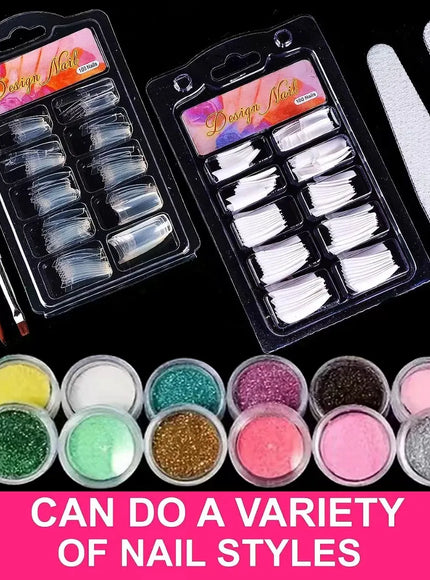 KissICON MULTI KissIcon Acrylic Nail Kit 12 Glitter Powder -