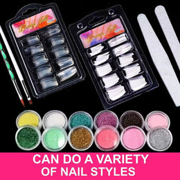 KissICON MULTI KissIcon Acrylic Nail Kit 12 Glitter Powder -