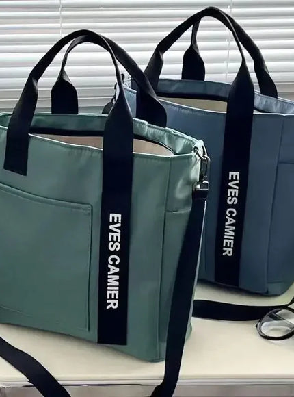New Casual Tote Large Capacity Shoulder Bag Nylon Waterproof Canvas Handbag Simple Fashion Messenger Bags For Schoolgirl