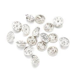 100pc Metal Locking Pin Back Brooch Badge Holder Lapel Base For DIY Jewellery Material Making Supply Craft Accessories Handmade