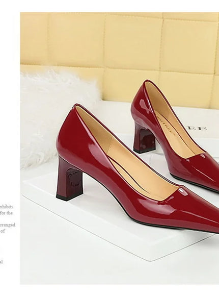 2024 Spring Versatile Fashion Shallow Mouth Patent Leather