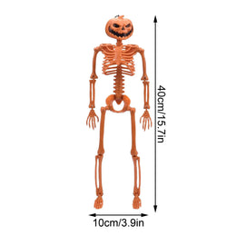 Halloween Person Size Skeleton Hanging Props Poseable Movable Fake Human Skull Bones Haunted House Party Decoration