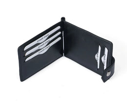 New Small Men's Leather Wallet With Coin Pocket Money Clip 5 Credit Card Slots A Metal Clamp ID Cash Holder Purse For Male