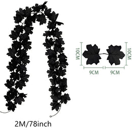 200CM Autumn Artificial Maple Leaf Wreath Fake Leaf Plant Vine Home Decor Garden Halloween Wall Outdoor Doors Windows Decoration