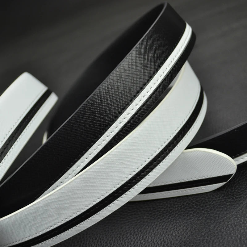 Luxury Brand Belts for Men &Women Unisex Fashion Shiny White Design pin Buckle High Quality Waist Leather Belts ceinture homme