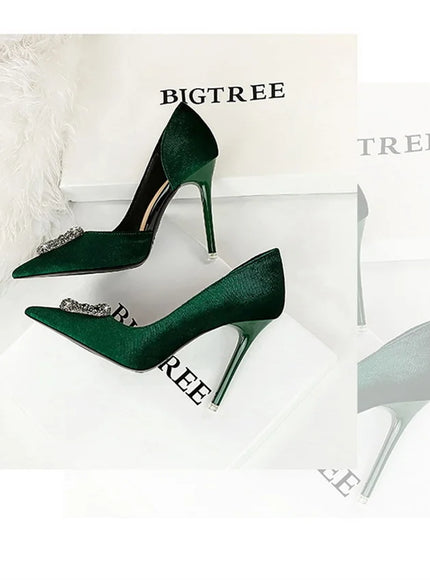 Women Super High Heels Velvet Pumps Shallow Mouth