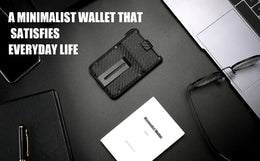 Wallet For Men - Aluminum Slim Carbon Fiber Leather Wallet，Holds up 10 Cards Card Holder with Clear ID Card Holder, Cash Clip