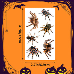 10pcs 3D Spider Temporary Tattoos - Realistic Waterproof & Easy- Stickers for Halloween Costumes, Makeup, and Party Supplies