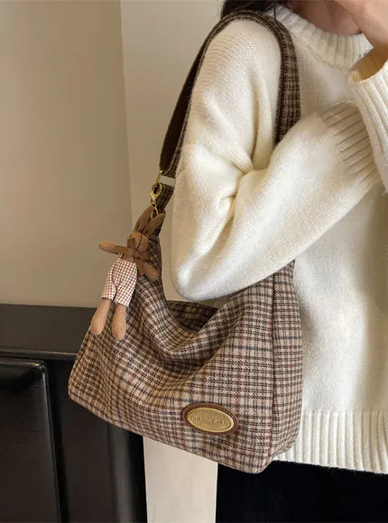 American Vintage Plaid Wool Crossbody – Shoulder
