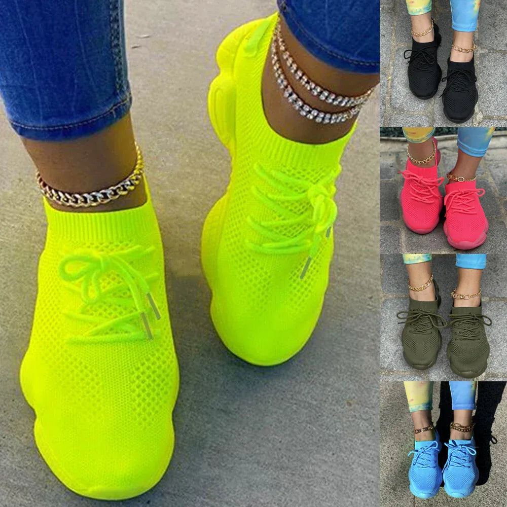 Dropshipman Women's Sneakers 2024 New Fashion Breathable Trainers Comfortable Sneakers Women Mesh Fabric Lace Up Female Footwear Women Shoes