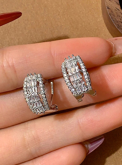 KissIcon White Zircon Earrings - Sparkling Wedding Gift