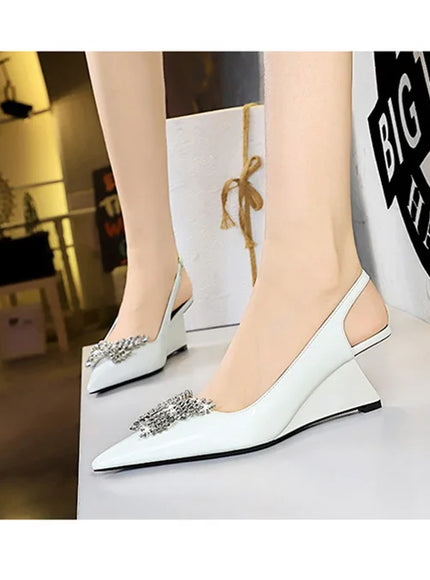 New Wedges Patent Leather Shallow Pointed Toe High