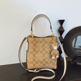 Fashionable style, elegant and luxurious handbag in the shape of a bucket, versatile and suitable for all occasions, single-shou