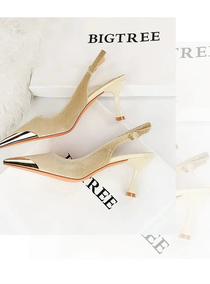 Elegant Women Green High Heel Velvet Pumps Wedding