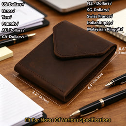 Genuine Leather Wallet For Men Male Vintage Cowhide Short Vertical Slim Mens Cash Wallet Purse Card Holder Flap Magnetic Closure