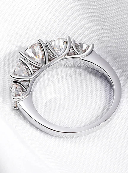 KissIcon Smyoue Moissanite Five Stone Ring - Sparkling Band