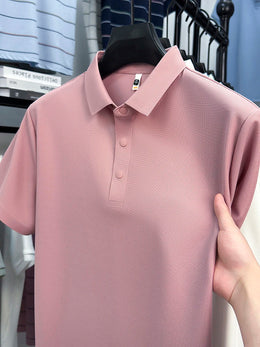 2025 Men's Sporty Polo Waffle Shirt | Moisture-Wicking Golf Tennis Top Sizes S-5XL, Snap Buttons, 7A Antibacterial High Quality