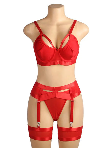 Plus Size sexy women lingerie sets pajama sets Bra and Panties Set with G-String for woman young ladies garters from M-5XL