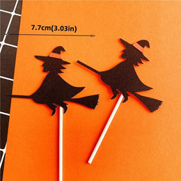 2025 Halloween Cake Decorations Pumpkin Ghost Black Castle Haunted Houses Cake Toppers for Happy Halloween Party Supplies