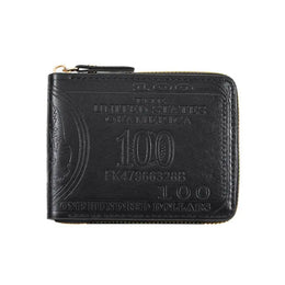 Men's Wallets with 100 US Dollar Pattern Hasp Male Leather Wallet with Zipper Card Holder Coin Pocket Purse Cartera Hombre