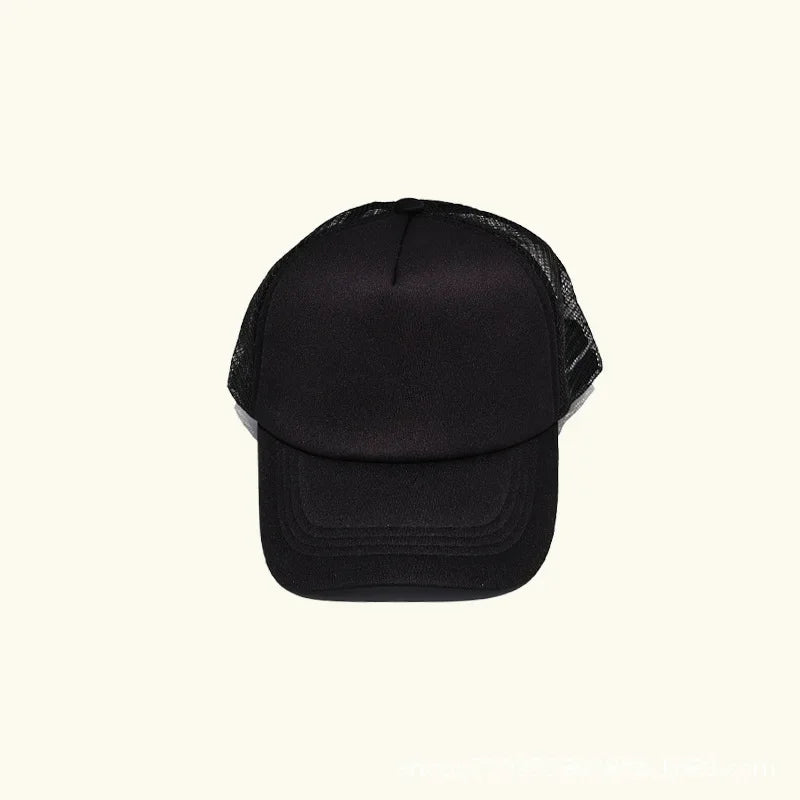Customized Printed Logo Sponge Mesh Cap Solid Color Baseball Hat Sunshade And Sun Protection Travel Caps Truck Cap Duckbill Hats