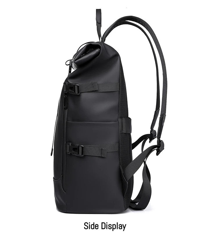 New Shoulder Bag Men's Senior Sense of Business Computer Outdoor Leisure Rolled Edge Travel Backpack Fashion Commuting