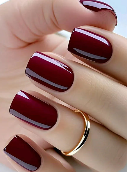 KissIcon Artificial Press On Nails Dark Brown Tips