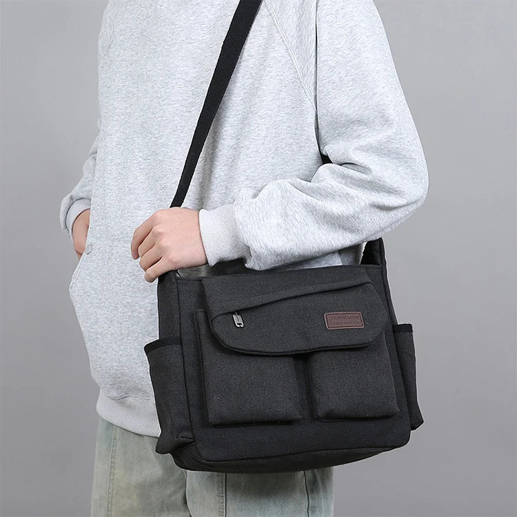 Men's Crossbody Bag, Multi Pocket Design - Large Capacity Shoulder Bag - Outdoor Essentials, Functional Storage, City Commuters