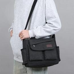 Men's Crossbody Bag, Multi Pocket Design - Large Capacity Shoulder Bag - Outdoor Essentials, Functional Storage, City Commuters