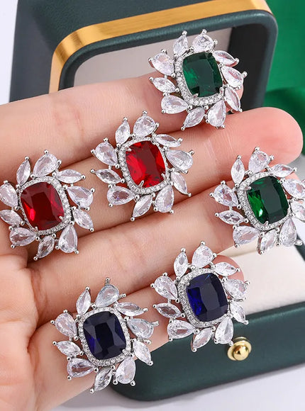 KissIcon 925 Silver Plated Earrings Women - Shiny Zircon