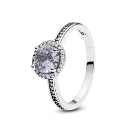 Original 925 Sterling Silver Ring Love Heart Pave CZ Crystal Stackable Rings For Women Wedding Engagement Birthday Gift Jewelry