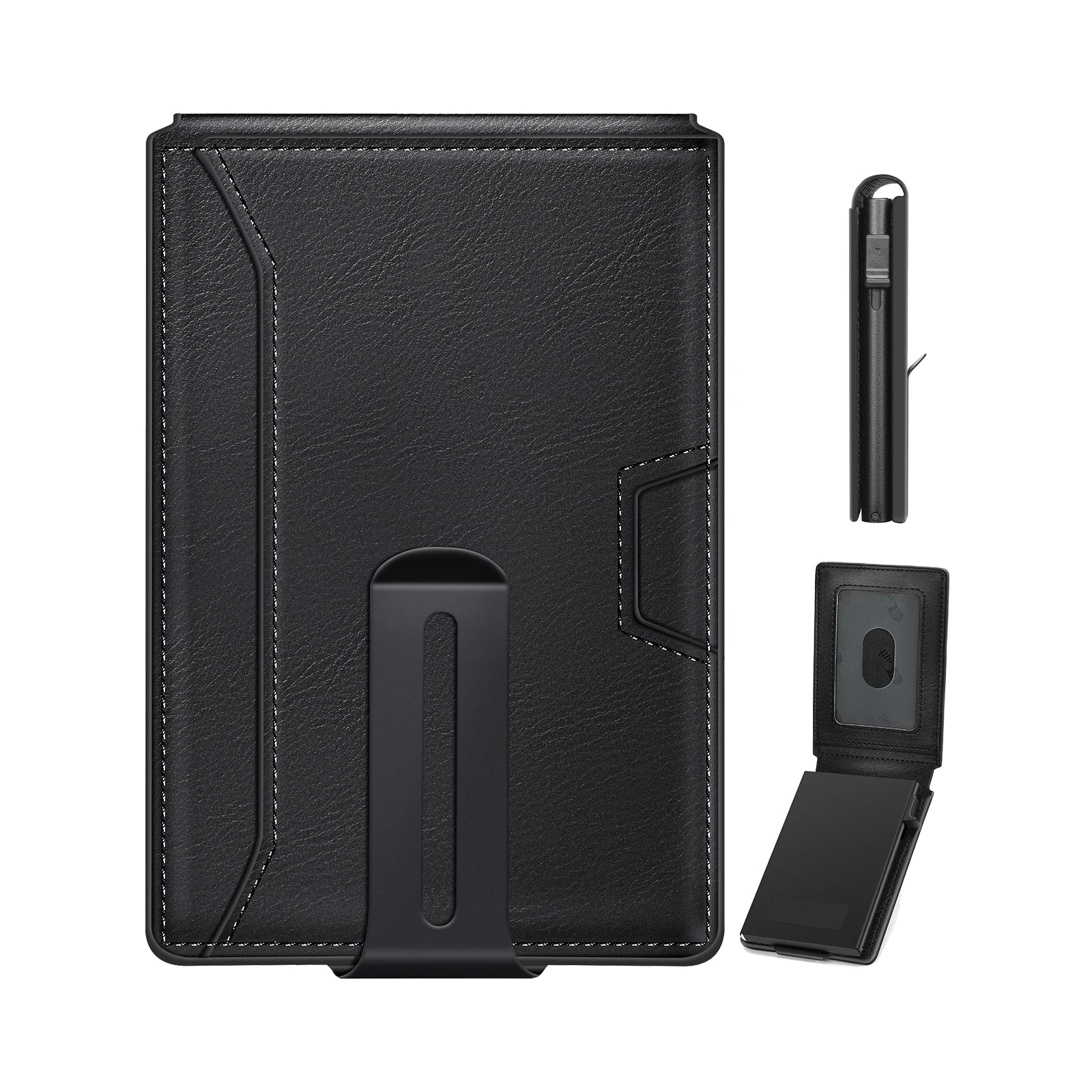 Men New Wallet with Money Clip Carbon Card Wallet Slim Wallet magsafe cüzdan metal Gift Box Christmas Gift Men  Gift  Mens Gift