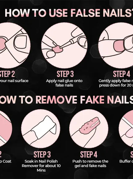 KissIcon Nail Tips 504Pcs Clear Coffin Stiletto Easy