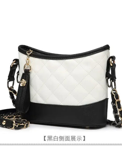 Floral Stitch Mini Crossbody – Chain Strap Quilted