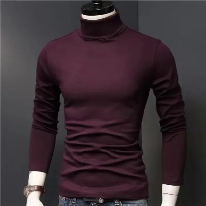 KissICON GW-1211 / M Warm Slim Fit Mens Turtleneck Thermal Long Sleeve Pullover