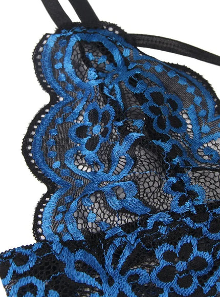 plus size sexy lingerie lace cross band embroidery decoration sexy bra panties lingerie set wholesale from M-5XL