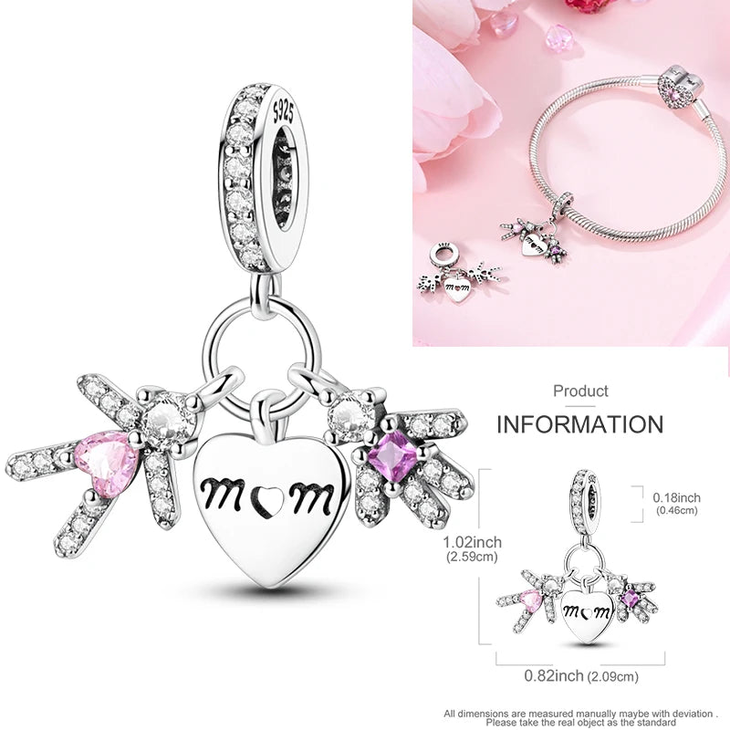 925 Sterling Silver Tree of Life Bead Luminous Firefly Dangle Butterfly Charms Fit Original Bracelet DIY Jewelry Gift for Women