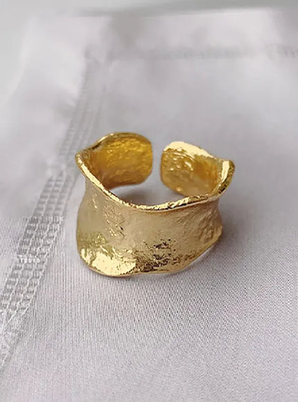 Chunky Gothic Bling Rings Adjustable Two Tone Jewelry
