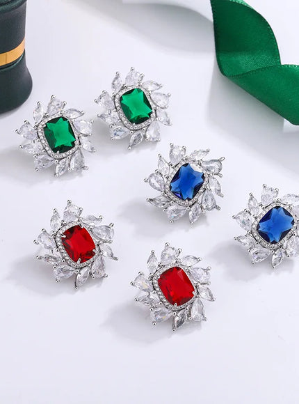 KissIcon 925 Silver Plated Earrings Women - Shiny Zircon
