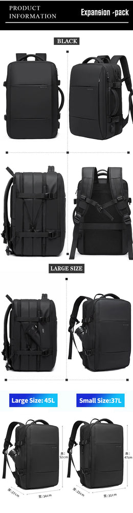 BANGE Expandable Men's Backpack Waterproof 17.3 in Laptop Backpack Man Large Capacity Hiking Travel Bag Male Backpacks for Men